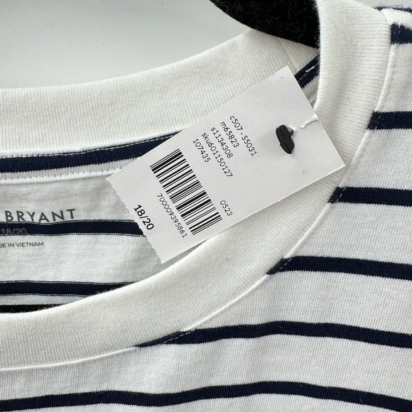 LANE BRYANT Dolman cap Stripe white-black woman crewneck cotton tee NWT 18/20 - Picture 6 of 11